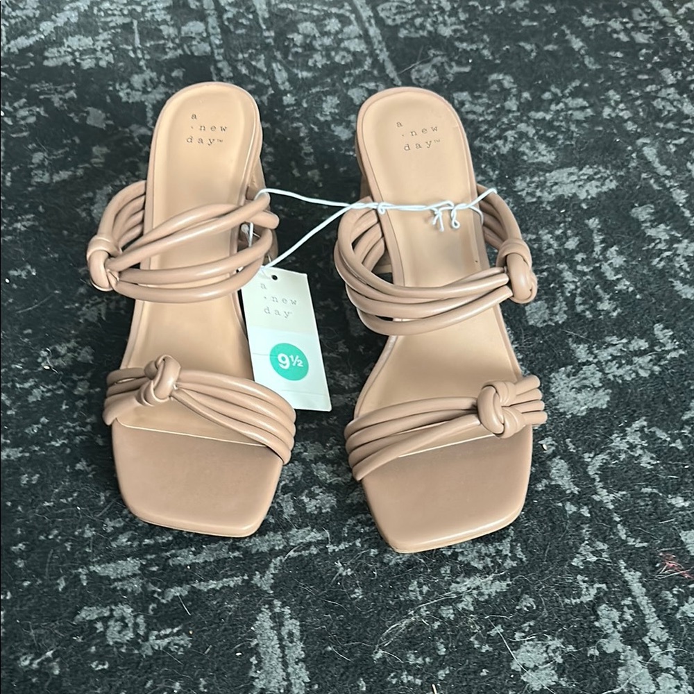 A New Day Tan Sandals with Sleek Straps